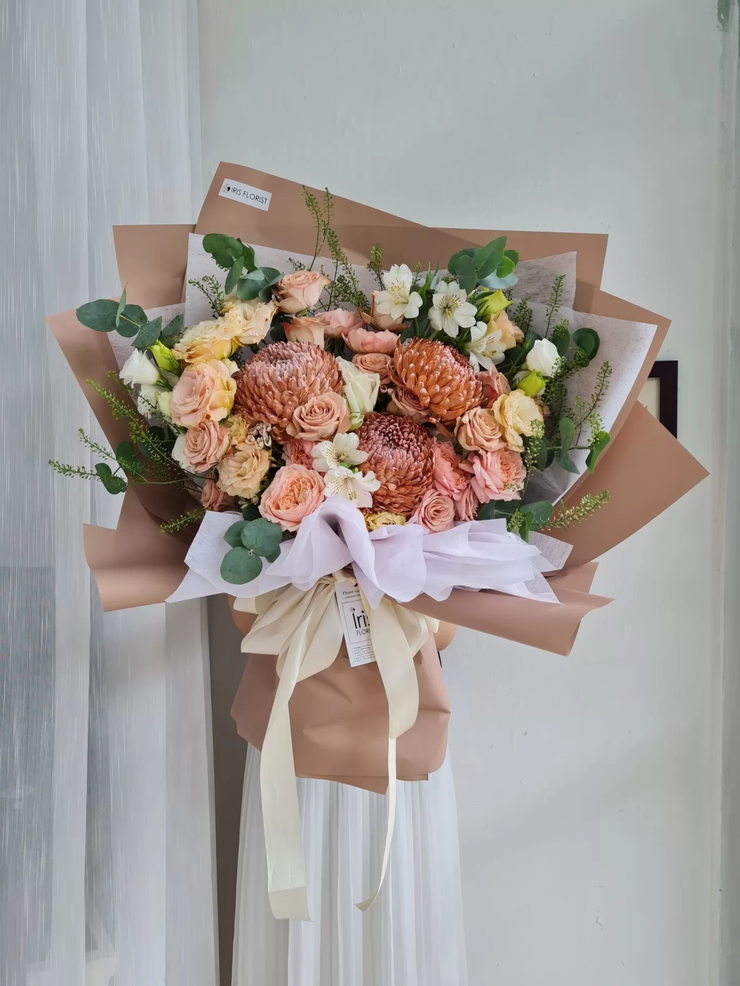 Cúc Mẫu đơn Cafe mix tone nâu